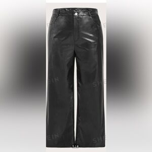 SHEIN EZwear High Waist PU Leather Wide Leg Pants. Women’s size: Small Worn once